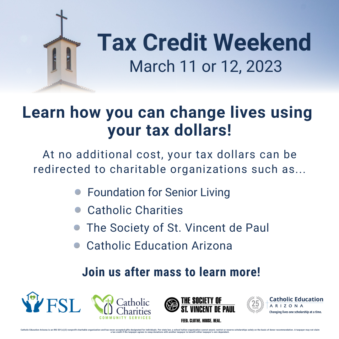 Catholic Tax Credit Organizations Launch First Annual Tax Credit Weekend March 11 and 12, 2023