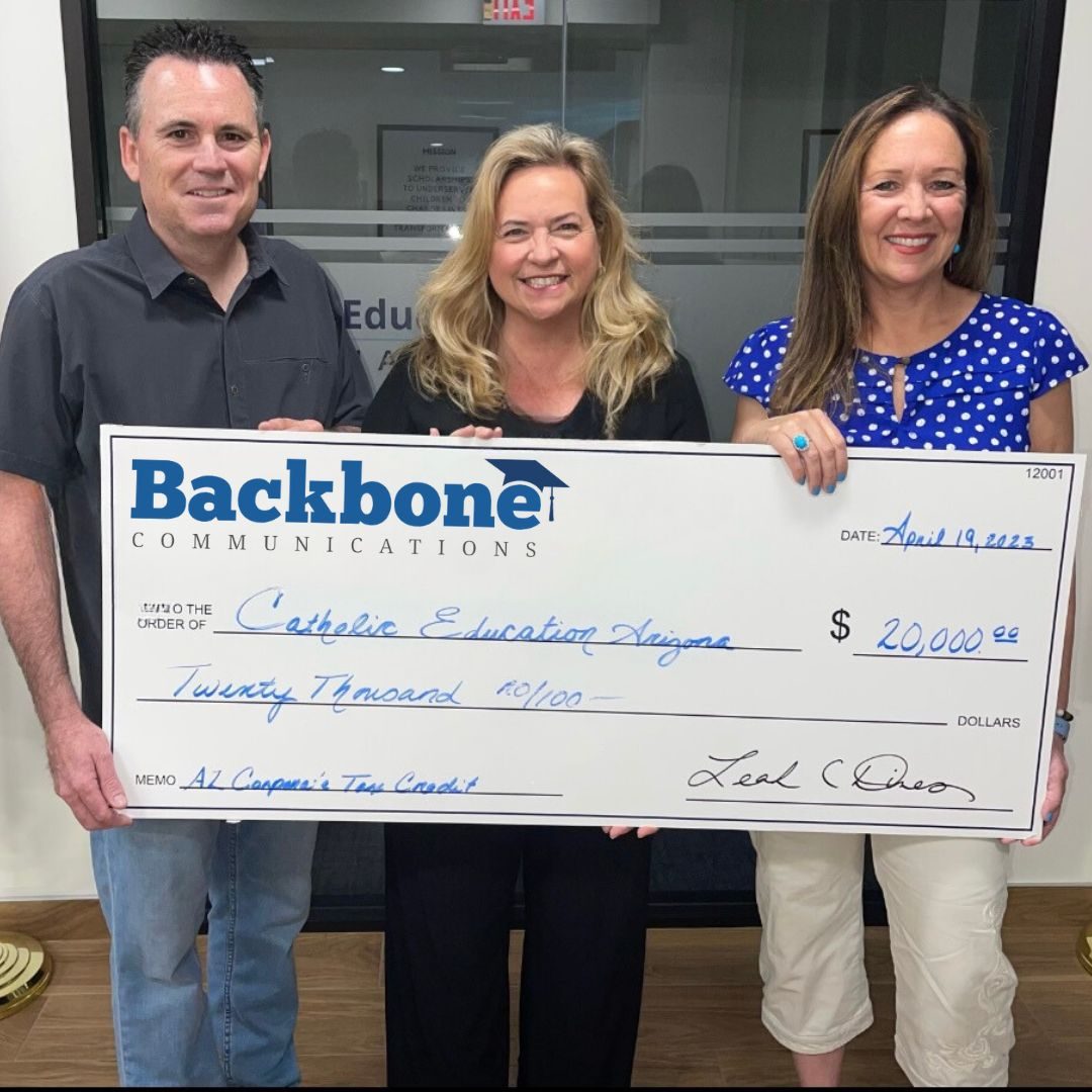 Corporate Partner: Backbone Communications &  SchoolsPLP Presents $20,000 Check to CEA!